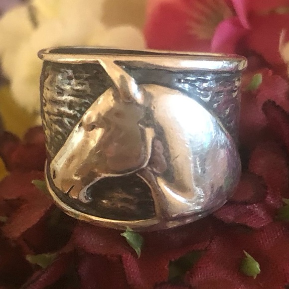 Rare Vintage Silpada Sterling Silver Equestrian Horse Head Ring R1460 Size 6 3/4 - Picture 11 of 14